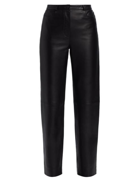 Loulou de Saison Women's Cobe Leather Straight-Leg Pants - Black