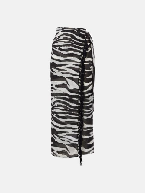 THE ATTICO Zebra-print cotton muslin beach cover-up