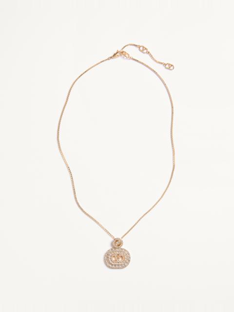 Valentino VLOGO SIGNATURE METAL AND SWAROVSKI® CRYSTAL NECKLACE