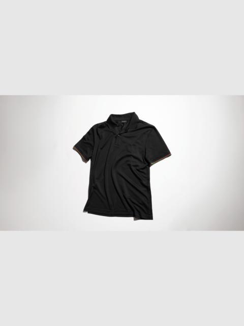 GUCCI Silk jersey polo shirt with Web