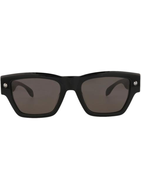 Alexander McQueen Alexander McQueen Square-Frame Recycled Acetate Sunglasses Black Black Grey (AM0409S-30014340-001)