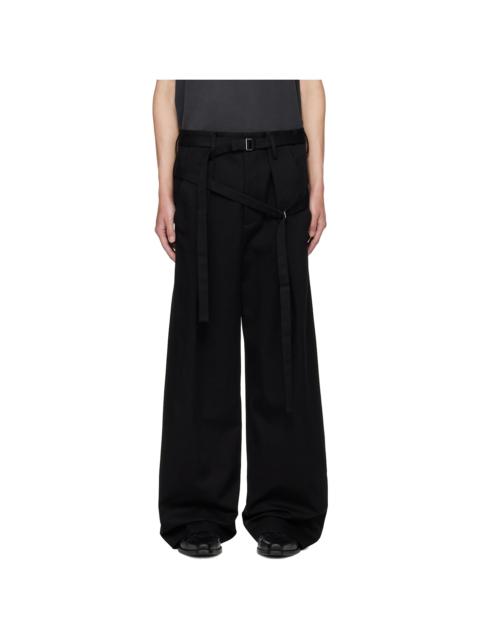 Ann Demeulemeester Black Woubrecht Double Belted Trousers