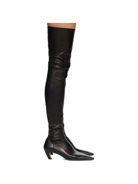 KHAITE Black Arizona Over-the-Knee Stretch Boots