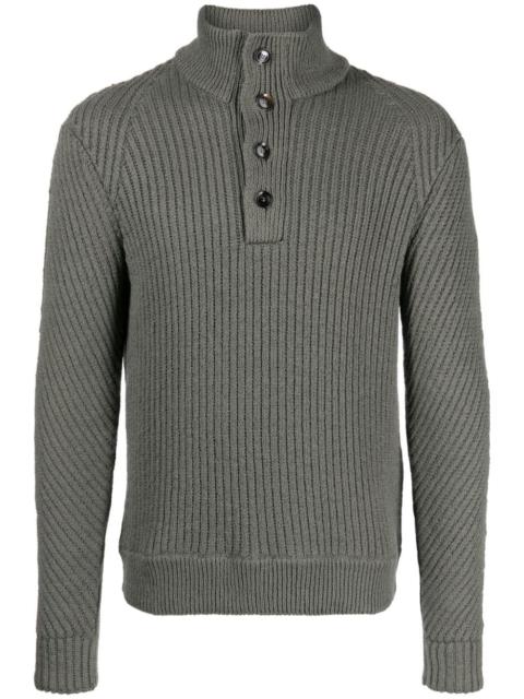 chunky-ribbed cotton jumper