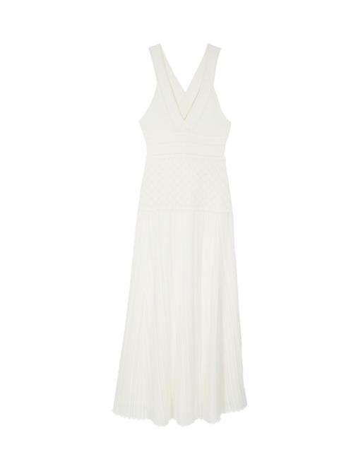 The Kooples CROSS-OVER BACK DRESS IN ECRU HEMSTITCH
