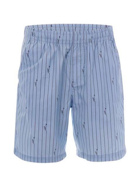LACOSTE pinstripe-pattern logo-print shorts