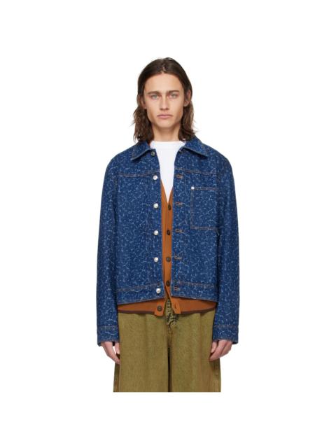 Maison Kitsuné Blue Straight Denim Jacket
