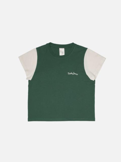Nudie Jeans Frankie T-Shirt Nudie Jeans Offwhite/Green