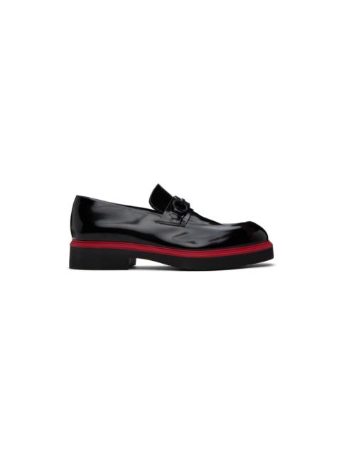 FERRAGAMO Black Gancini Loafers