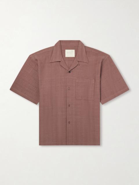 KARDO Rohit Convertible-Collar Cotton-Jacquard Shirt