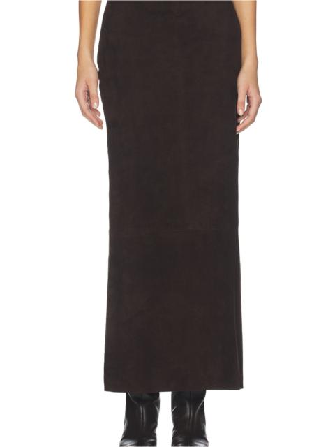 ST. AGNI Suede Column Skirt