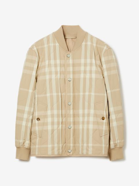 Burberry Check Quilted Nylon Bomber Jacket