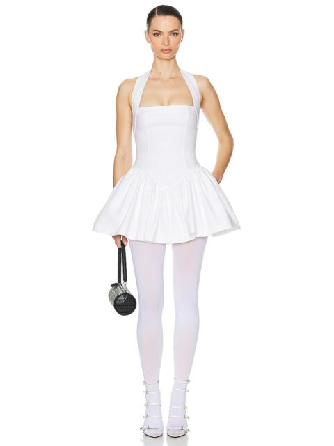 HELSA Faille Halter Mini Dress