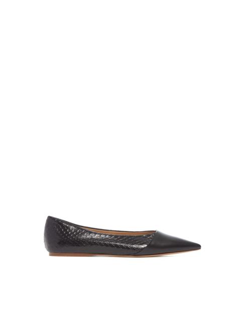 GABRIELA HEARST Empress Ballerina Flat Shoe in Black Snakeskin & Leather