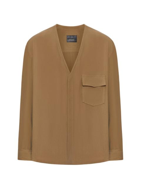 GIORGIO ARMANI chest-pocket V-neck shirt