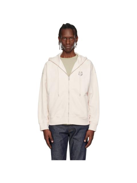 Pink Fox Head Zipped Oversize Hoodie