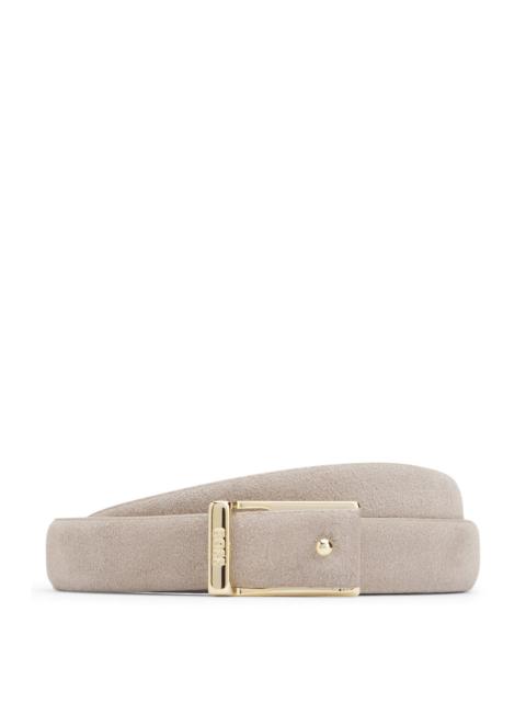 BOSS ITALIAN-SUEDE BELT WITH LOGO BUCKLE
