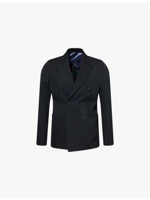 Paul Smith Peak-Lapel Double-Breasted Cotton-Wool Blend Jacket