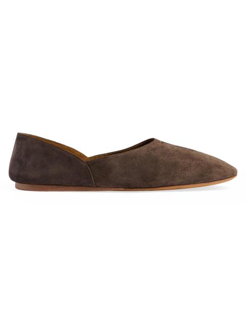 KHAITE Women's Jane Suede Flats - Sable
