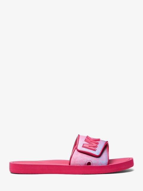 MICHAEL KORS Palmer Ombré Signature Logo Slide Sandal
