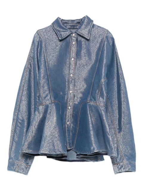 GANNI Ganni Buttonned Peplum Denim Jacket