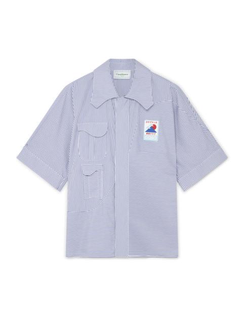 CASABLANCA Blue Pinstripe Cotton Shirt