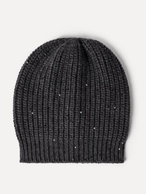 Brunello Cucinelli Cashmere and silk Diamond yarn knit beanie