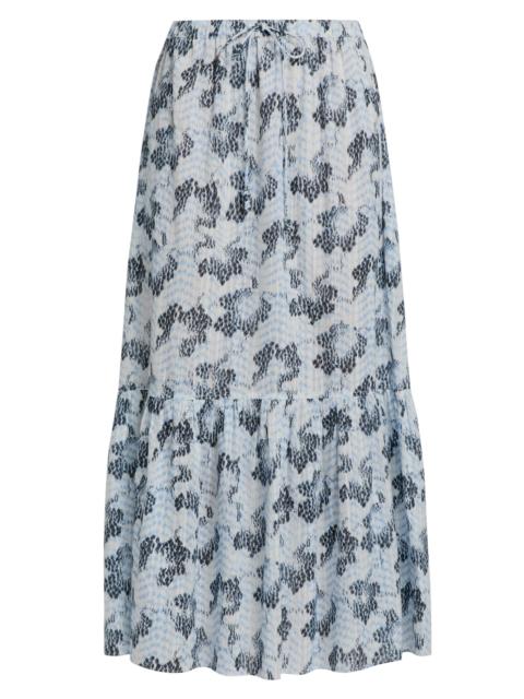 ULLA JOHNSON Women's Olina Printed Cotton A-Line Maxi Skirt - Ciel