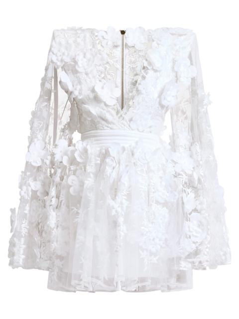 ZHIVAGO Women's Isadora Floral Applique Minidress - White