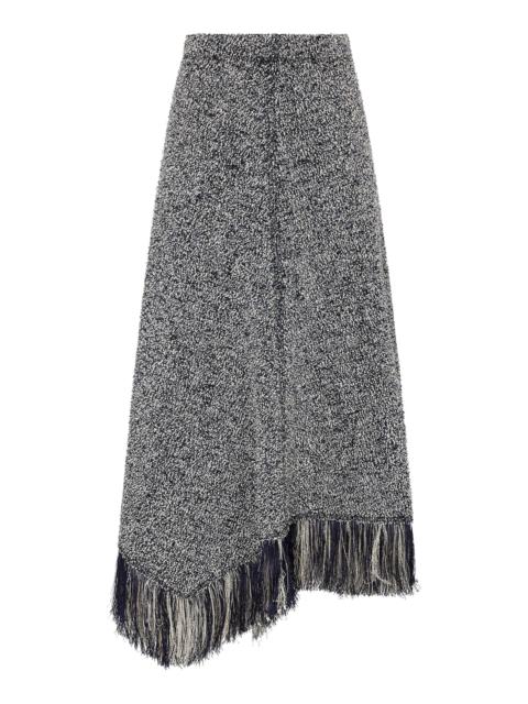 rabanne Fringed Bouclé Midi Skirt multi