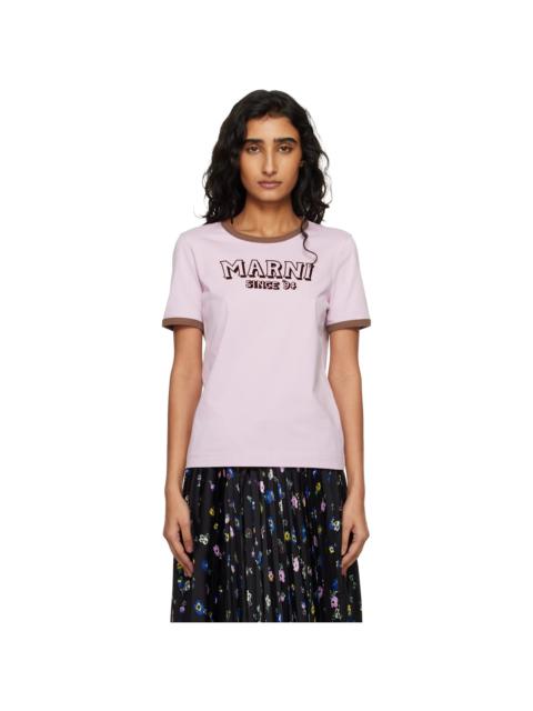 Marni Pink Flock Print Jersey T-shirt