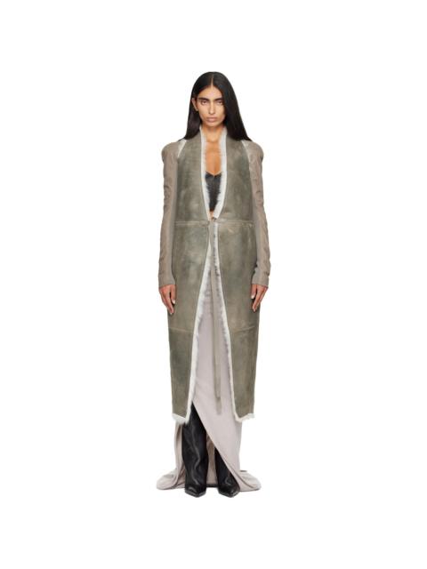 Rick Owens Taupe Tower Cyclops Shearling Vest