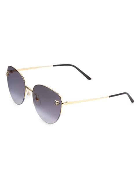 Cartier Women's Panthère De 59MM Cat-Eye Sunglasses - Grey Gold