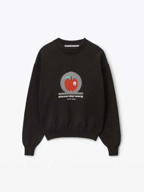 Alexander Wang NY APPLE PULLOVER IN COMPACT COTTON