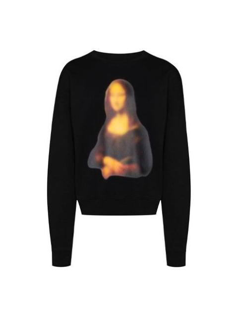 Off-White Off-White Mona Lisa Applique Sweat Shirt Men's Black OMBA035F20FLE0041010