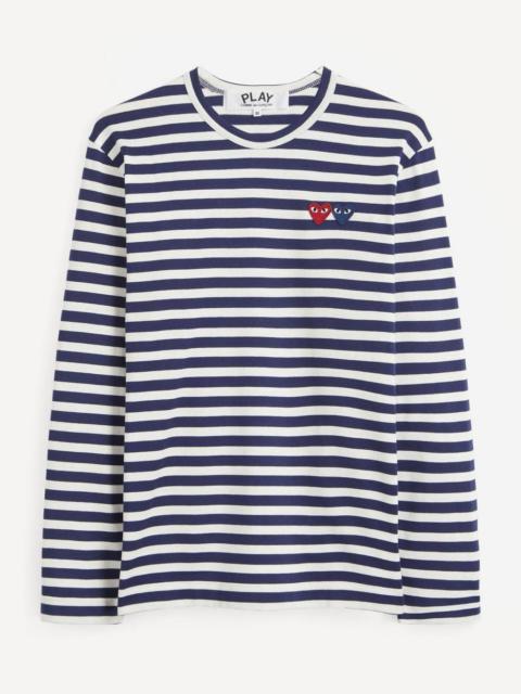Comme des Garçons PLAY Double-Logo Striped Cotton Long-Sleeve T-Shirt
