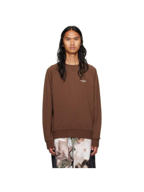 Brown Flocked Sweatshirt