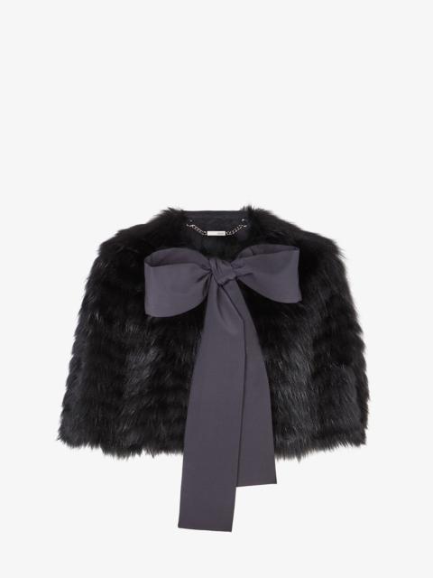 FENDI Black fox fur cape