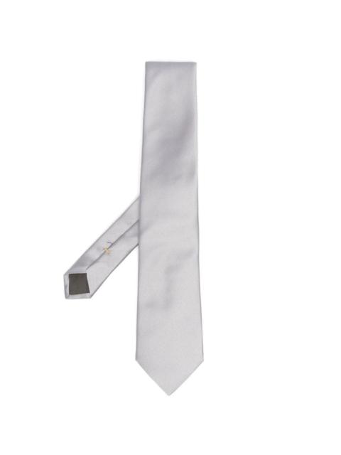 Canali plain silk tie