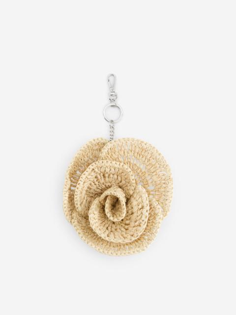 The Kooples BAG JEWEL FLOWER IN ECRU RAFFIA