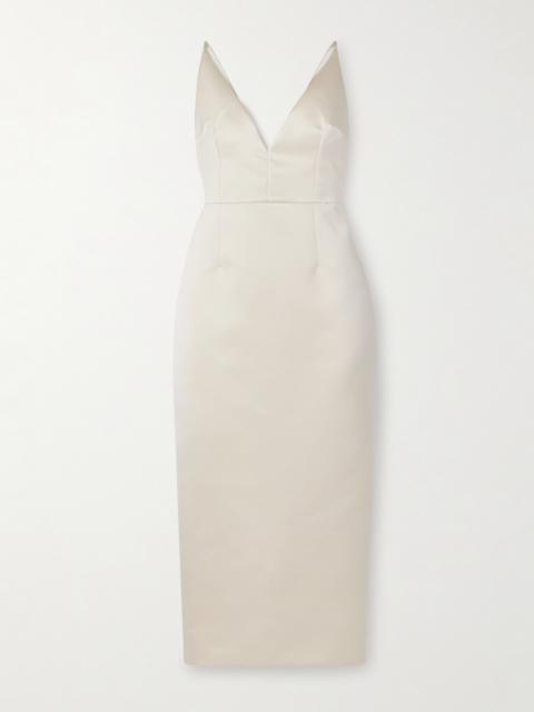 EMILIA WICKSTEAD Vero Open-back Duchesse-satin Midi Dress