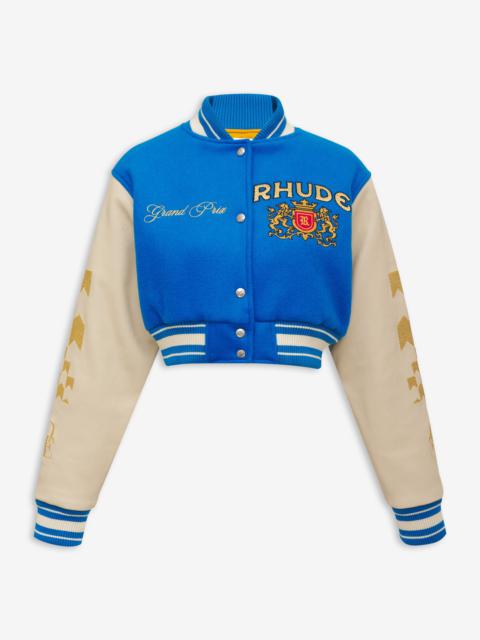 Rhude F1 CROPPED VARSITY JACKET