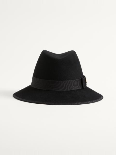 Valentino VLOGO SIGNATURE FELT HAT WITH MOIRÉ RIBBON