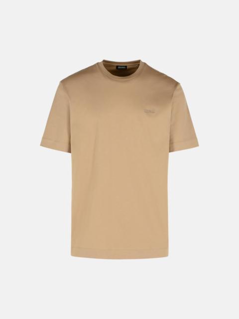 ZEGNA 'PURE' BEIGE COTTON T-SHIRT