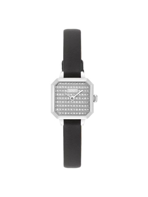 TOUS Watch with analog Swiss movement with 0.30ct in diamonds and leather bracelet Les Classiques Mini