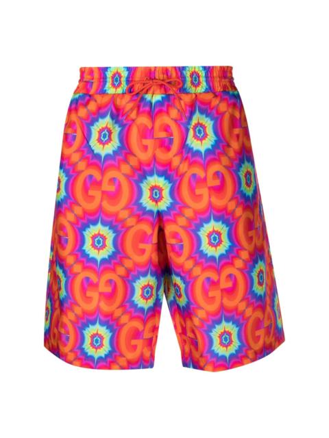 GG-pattern swim shorts