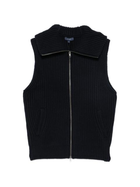 soeur Kristen ribbed-knit sleeveless jacket