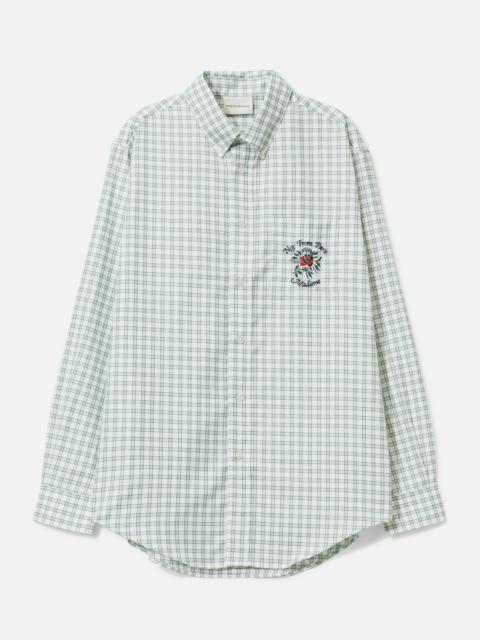 Drôle de Monsieur CHEMISE CARREAUX SLOGAN ROSE