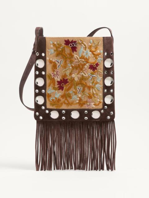 Valentino VALENTINO GARAVANI NELLCÔTE EMBROIDERED SHOULDER BAG WITH FRINGES