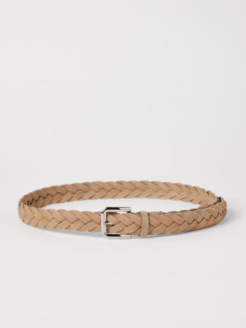 Brunello Cucinelli Braided reversed calfskin belt